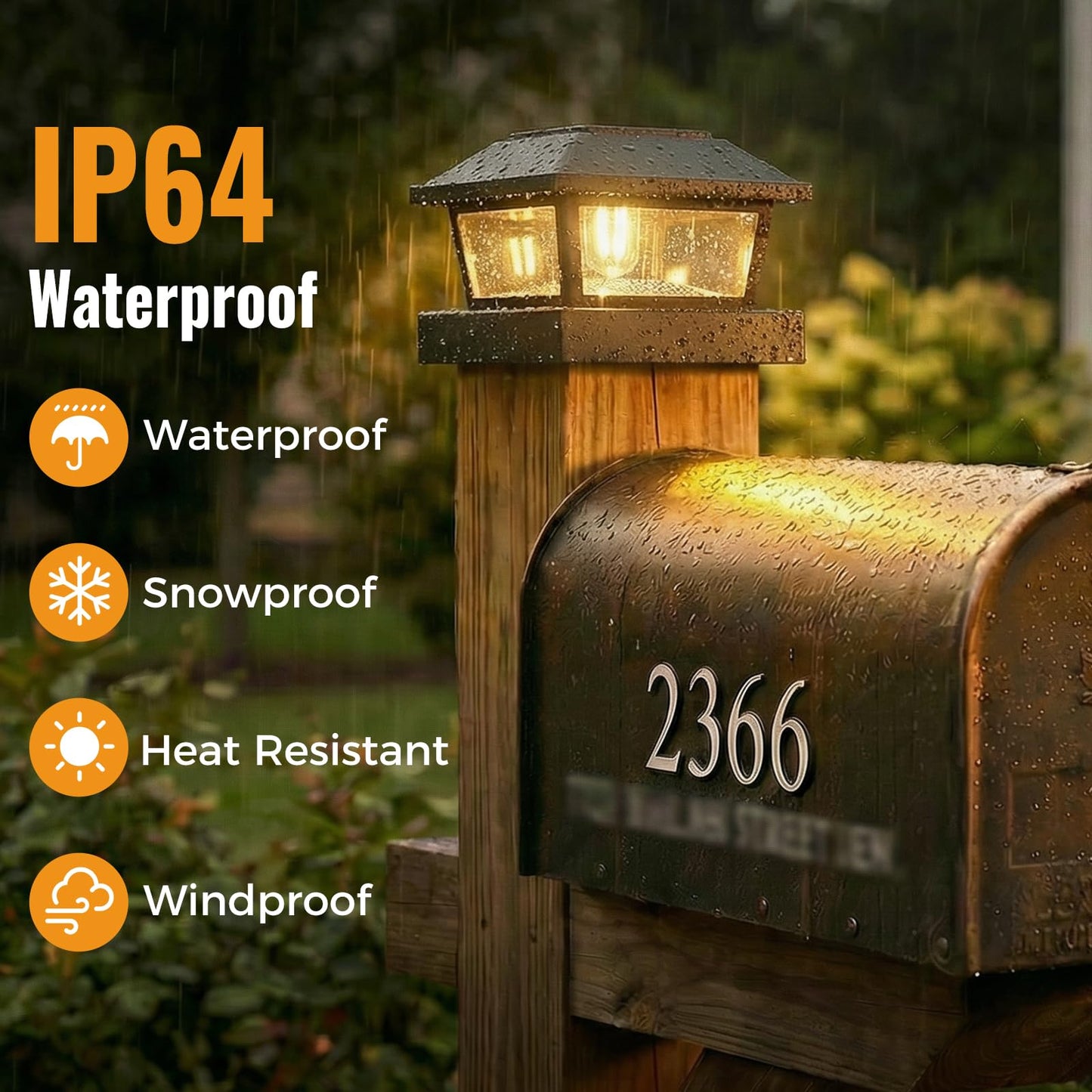 btfarm 4 Pack 4x4 Solar Post Caps Lights, Fence Post Solar Powered Lights with Edison LED Bulbs for Vinyl Wooden Posts, Waterproof Retro Deck Post Light Outdoor for Patio Garden Porch, Warm White
