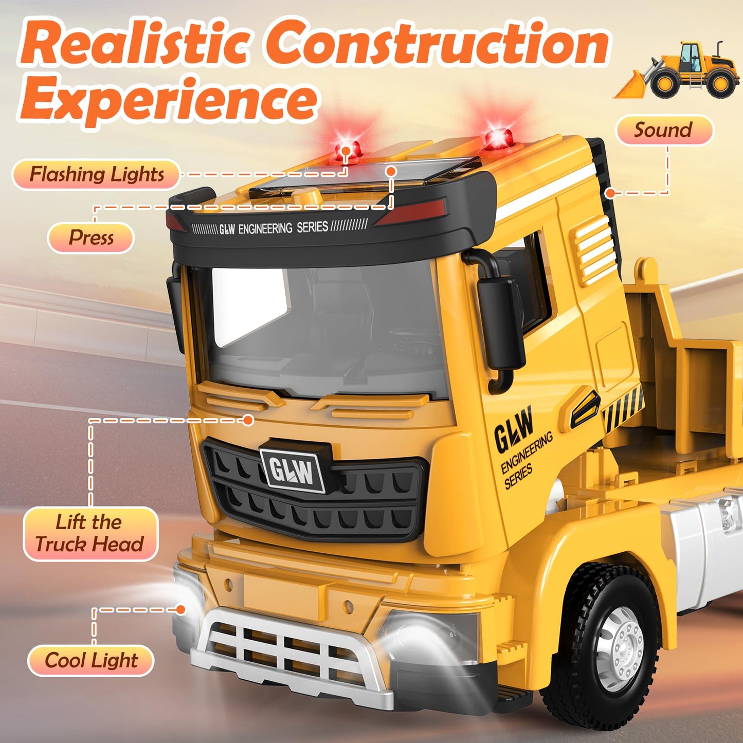 Construction Toys,Chardfun Construction Truck Set Toys for 3-9 Year Old Boys Vehicle Toys Truck Toy for Boys 4 5 6 7 8 Birthday Gift Toddler Toys