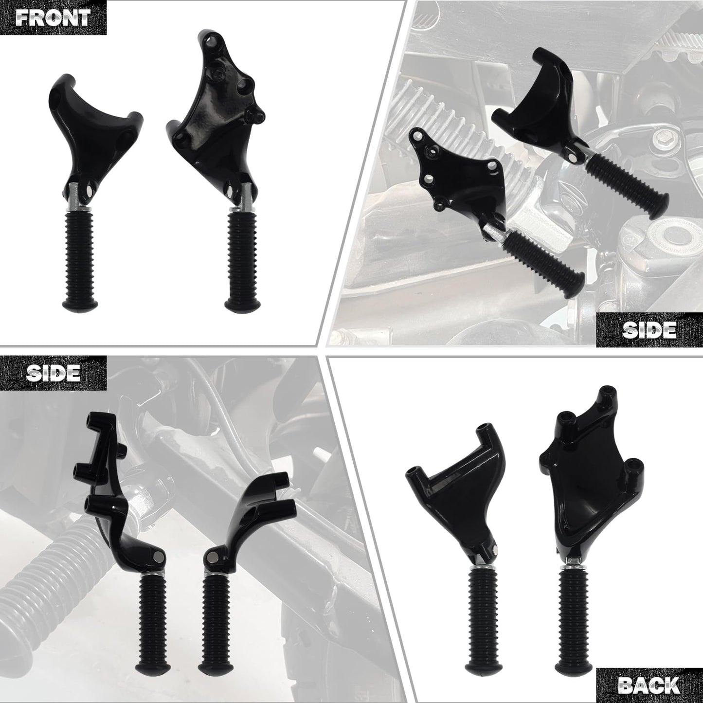 HDBUBALUS Motorcycle Rear Passenger Foot Pegs Footpegs Foot Rests Pedal & Mount Fit for Harley Sportster Iron XL 883 1200 Forty Eight Seventy Two 2014-2022