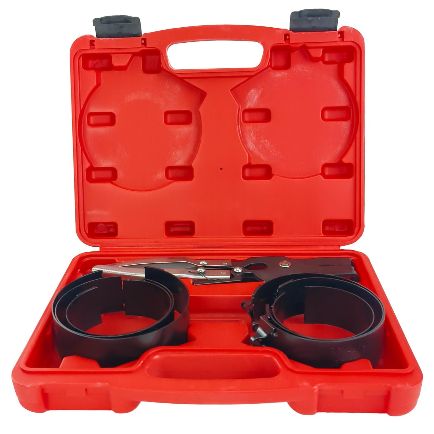 Engine Piston Ring Compressor Kit with Pliers - 6 Adjustable Sleeves2-7/8 inches (73mm) up to 4-3/8 inches (111mm) for Car, Truck & Motorcycle Piston Installation