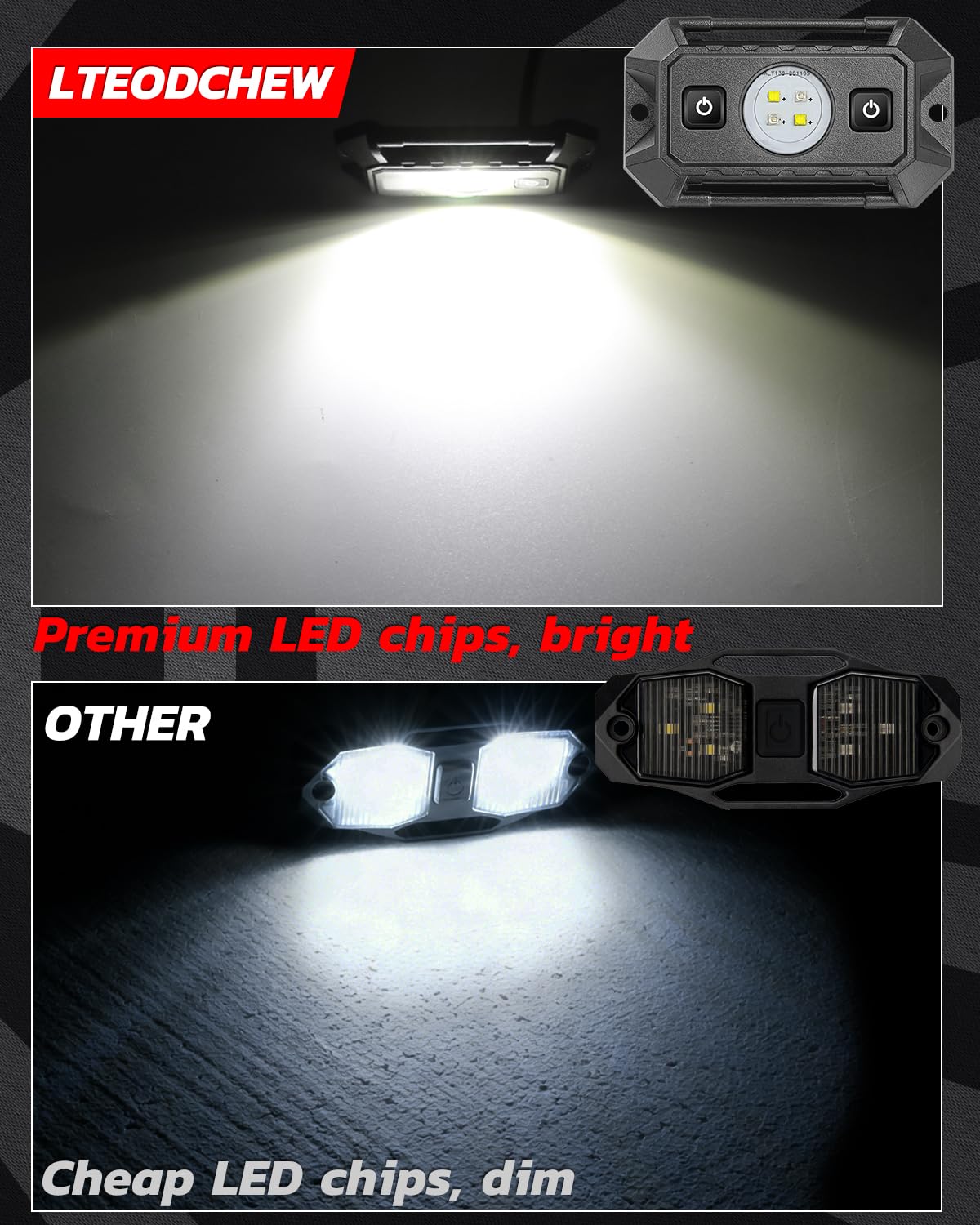 LED UTV Dome Light Red White 12V W/Switch, IP68 Waterproof Aluminum Universal Roll Bar Mount LED Interior Dome Light for UTV Can-Am Commander Defender Maverick X3 ATV Polaris RZR Truck