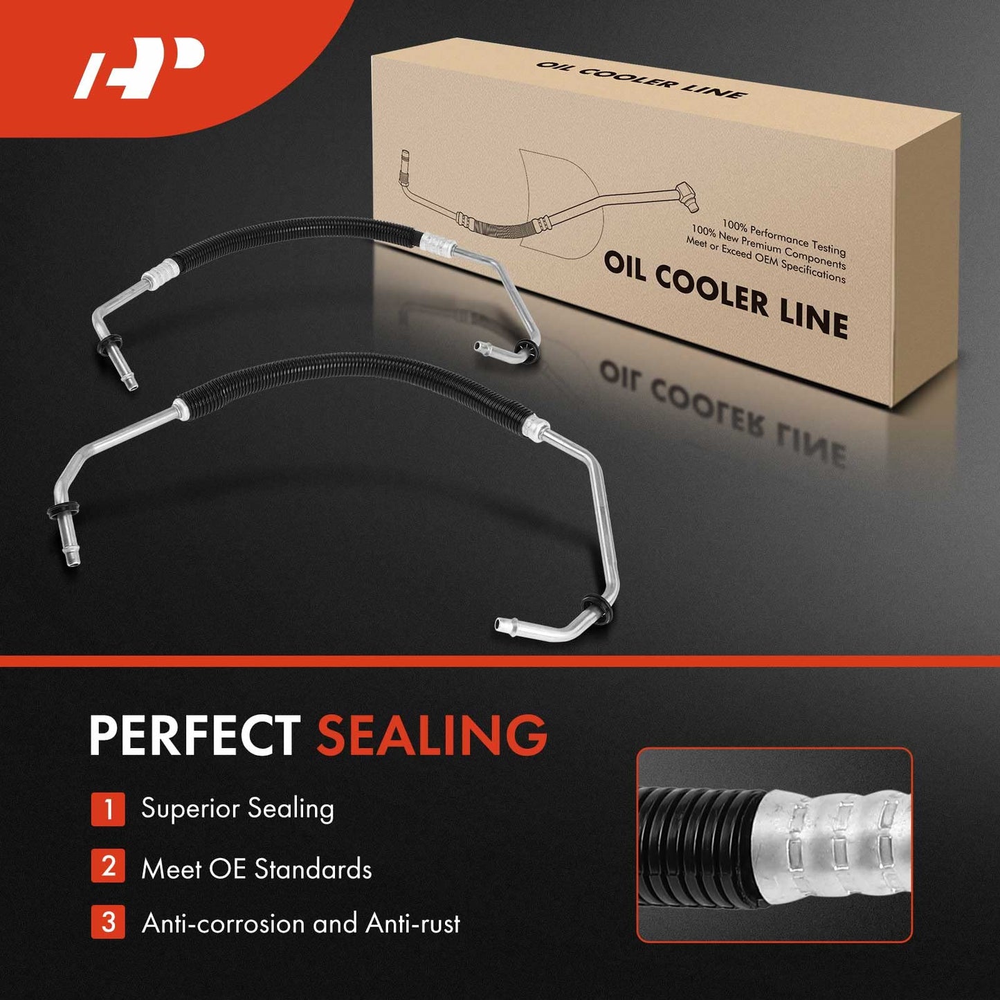 A-Premium Automatic Transmission Oil Cooler Line Hose Assembly Compatible with Dodge Grand Caravan 2008-2019 Chrysler Town & Country 2008-2016 Ram C/V