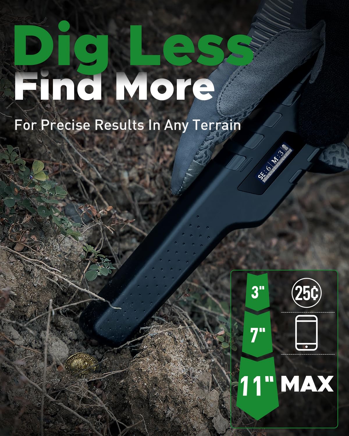 Rechargeable Metal Detector Pinpointer for Adults & Kids, Fully Waterproof Hand-held Metal Detectors Wand with One-Key Interference Elimination, Superhet-Tec Pin Pointer Metal Detector Accessories