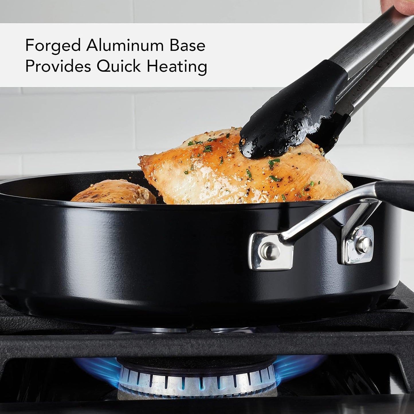 KitchenAid - Hard Anodized Nonstick Saute Pan with Lid (2.8L/3qt)