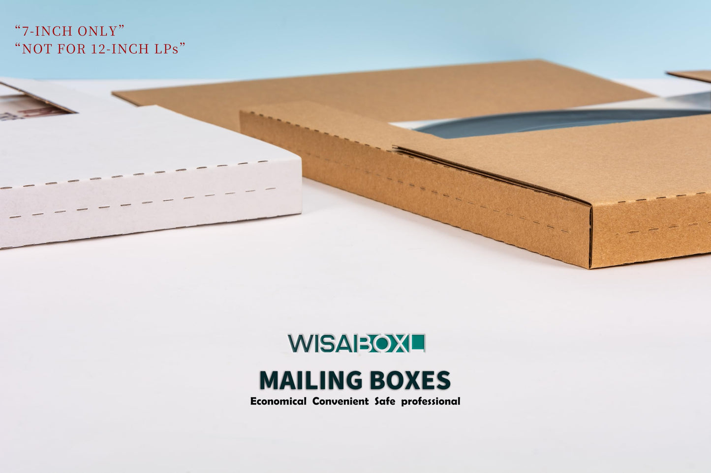 Wisaiboxl 7 inch 45 RPM Vinyl Record Shipping Boxes 7.5"L x 7.5"W x 1"H Easy Fold, Multi Depth Corrugated Cardboard Box with Fragile Stickers for Shipping, Packing, Moving, Storage, Brown, 50 Pack