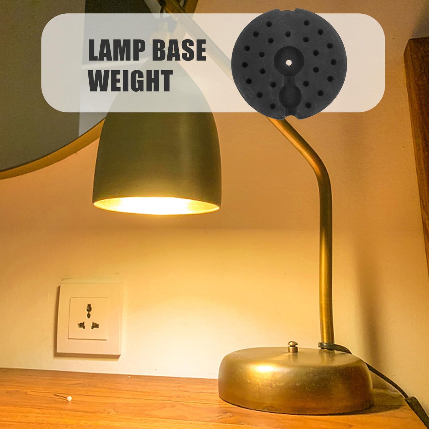 MAGICLULU Lamp Base Counterweight Round Iron Desk Lamp Weight Replacement Floor Loader Base for Bedroom Black 23.3cm
