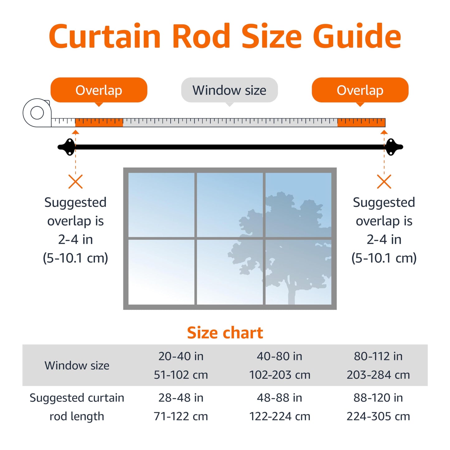 Amazon Basics Easy to Install Adjustable Room Darkening Blackout Curtain Rod - Wraps Around, Blocks Light, for Heavy Curtains, 48" to 88", Black