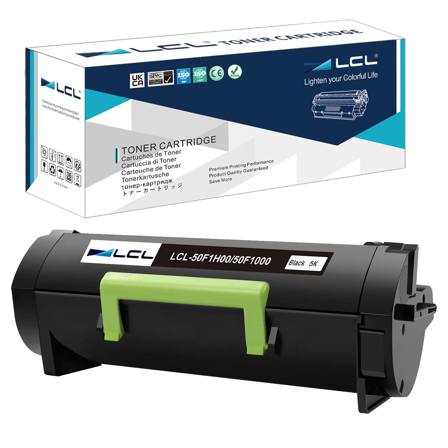 LCL Compatible Toner Cartridge for Lexmark 50F0HA0 500HA 50F1H00 501H (1-Pack,Black) for MS310d MS310dn MS312DN MS410d MS410dn MS415dn MS510dn MS610DN MS610DTN MS610DE MS610DTE