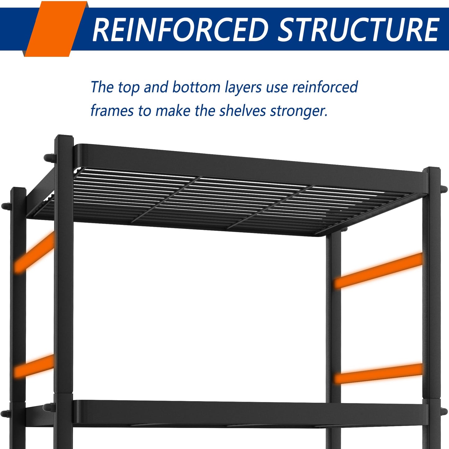 6 Tier Wire Shelving Metal Storage Rack Shelves, Standing Storage Shelf Units for Laundry Bathroom Kitchen Pantry Closet(Black)