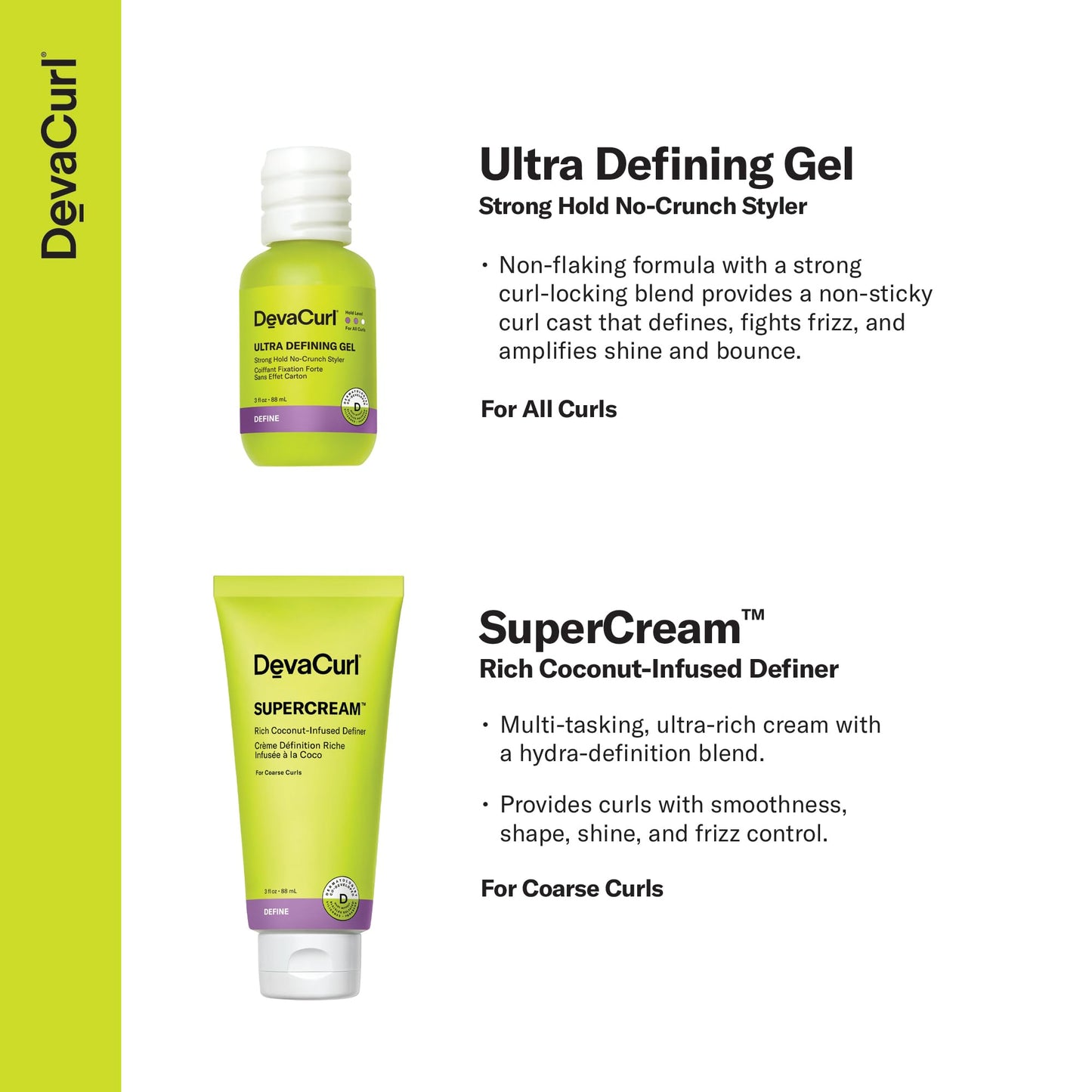 DevaCurl The Essential Ultra Rich Moisture Kit, Includes No-Poo Decadence, One Condition Decadance, SuperCream, Ultra Defining Gel