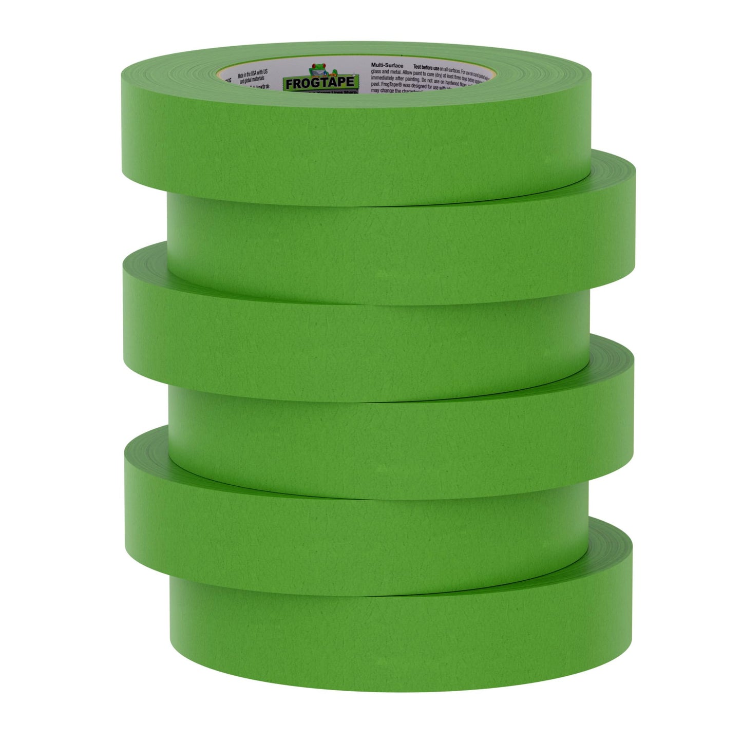 FROGTAPE 240659 Multi-Surface Painter's Tape with PAINTBLOCK, Medium Adhesion, 0.94 Inches x 60 Yards, Green, 6 Rolls