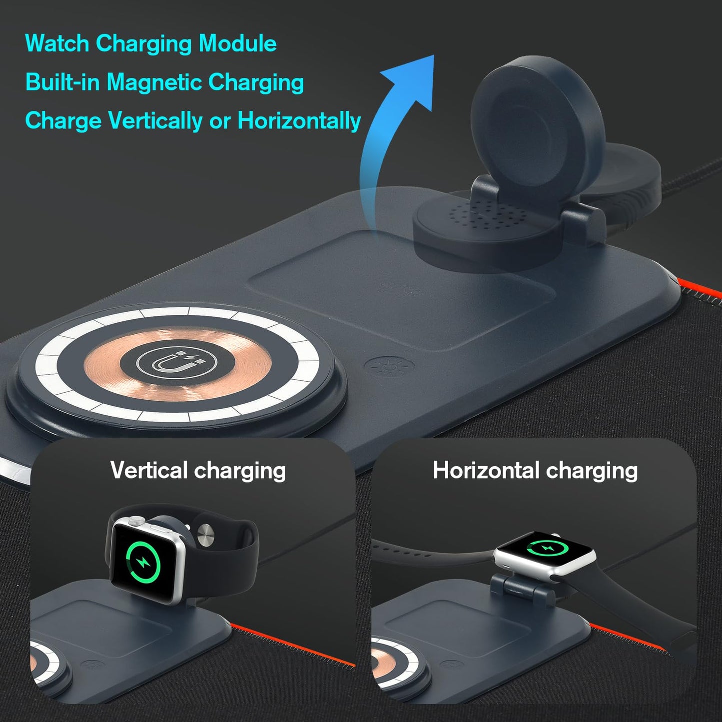 ELUTENG 4in1 RGB Gaming Mouse Pad with Wireless Charging & Phone Holder, Waterproof Large Desk Mat 35.43"x15.75", Ultra-Smooth Non-Slip Keyboard Pad for Home Office