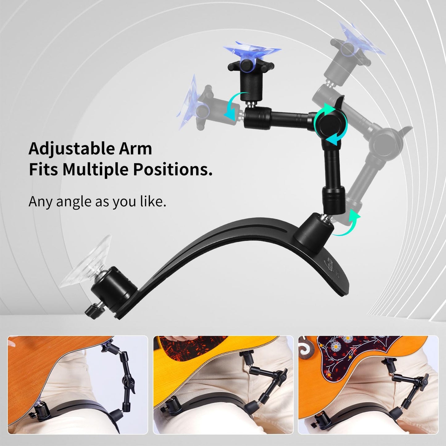 GUITTO Guitar Balance Support - Classical Guitar Support Foot Stool, Ergonomic Design, Quick Adjustment (Lock) Angle, Suitable for Classical and Acoustic Guitars with a Lacquer Finish GGR-01
