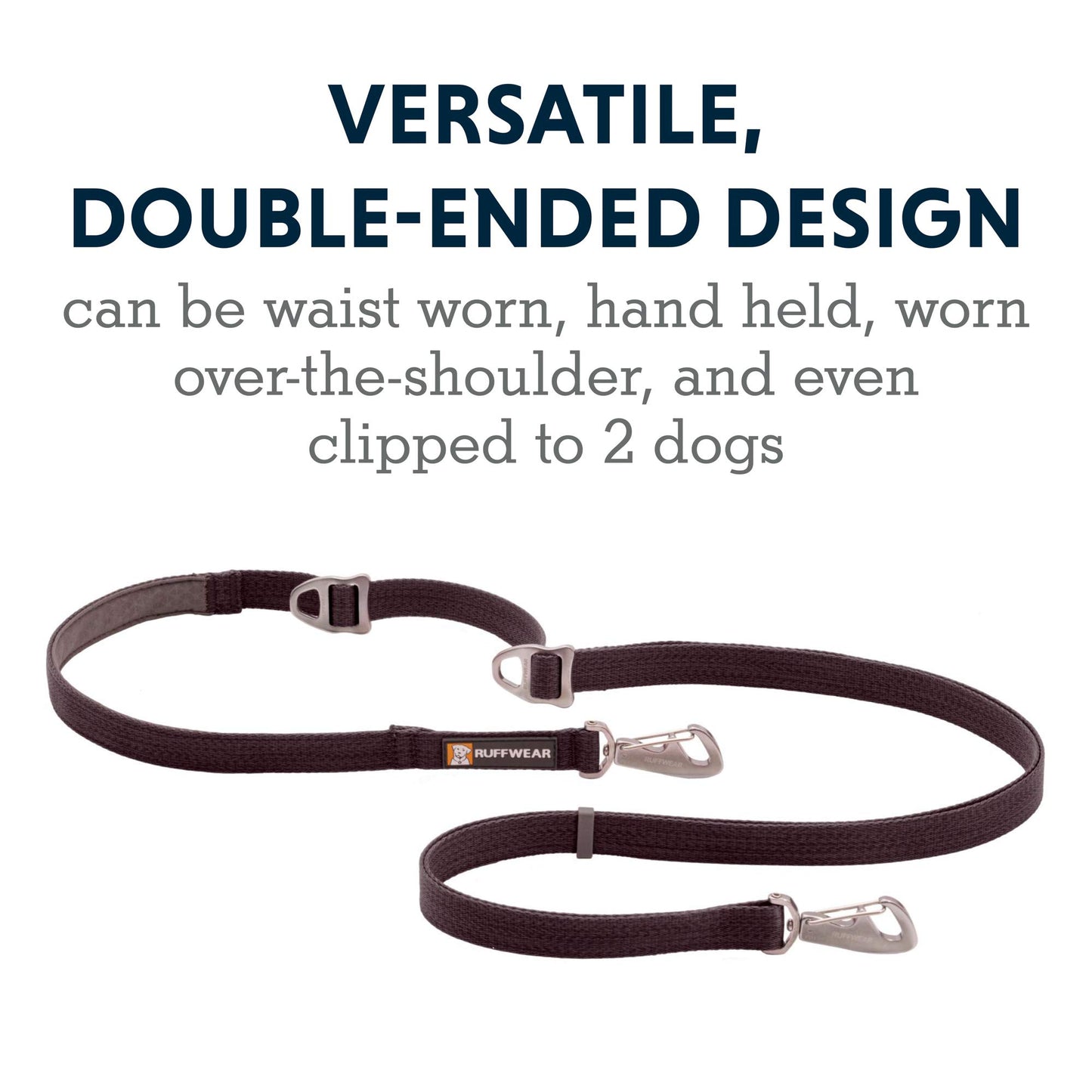 Ruffwear, Switchbak Dog Leash, Convertible & Adjustable Lead for Everyday Use, Basalt Gray