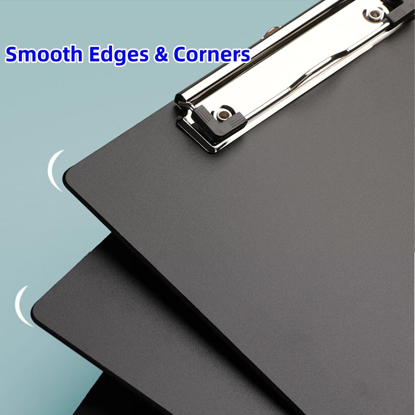Plastic Clipboards, [Pack of 10] A4 Clipboard Folder with Secure Hold for Office & Classroom Supplies - Black