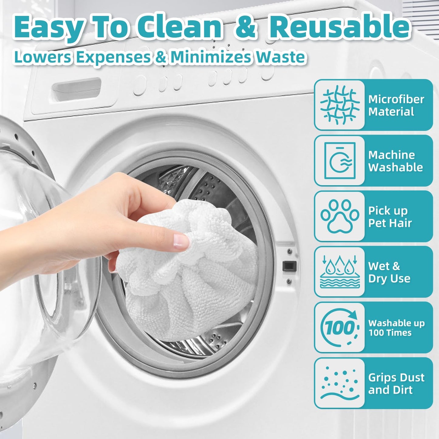 LOVECO 10 Pack Small Microfiber Bonnets (Triangle) Steam Mop Pads Compatible with Dupray Steam Cleaner etc, Reusable Washable Steam Cleaner Accessories for Multi-Surface