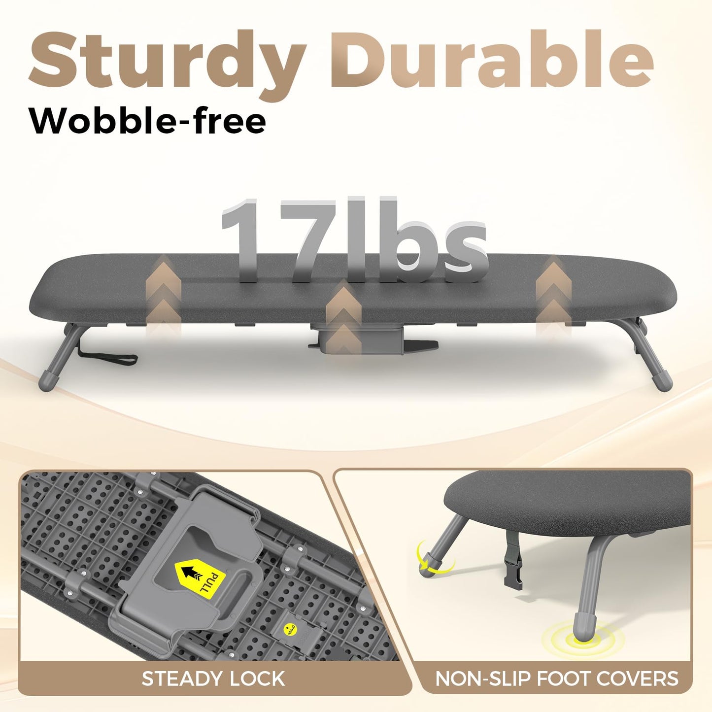 APEXCHASER Foldable Ironing Board with Iron Holder, Tabletop Small Iron Board with Heat Resistant Ironing Cover, Portable Tabletop Ironing Board with Non-Slip Feet for Home Travel Use, Black