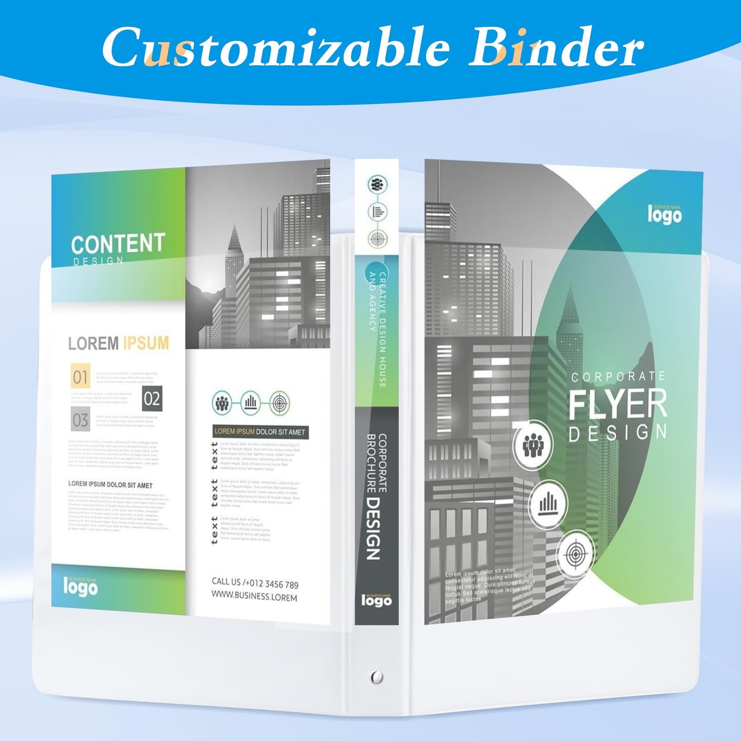CIXILDTS 1-inch 3 Ring Binder with 2 Interior Pockets, 1'' Basic Binders Holds US Letter Size Paper - Durable, Versatile Binders for Office and School Use, 12 Pack, Balck (12-Pack, White, 1")