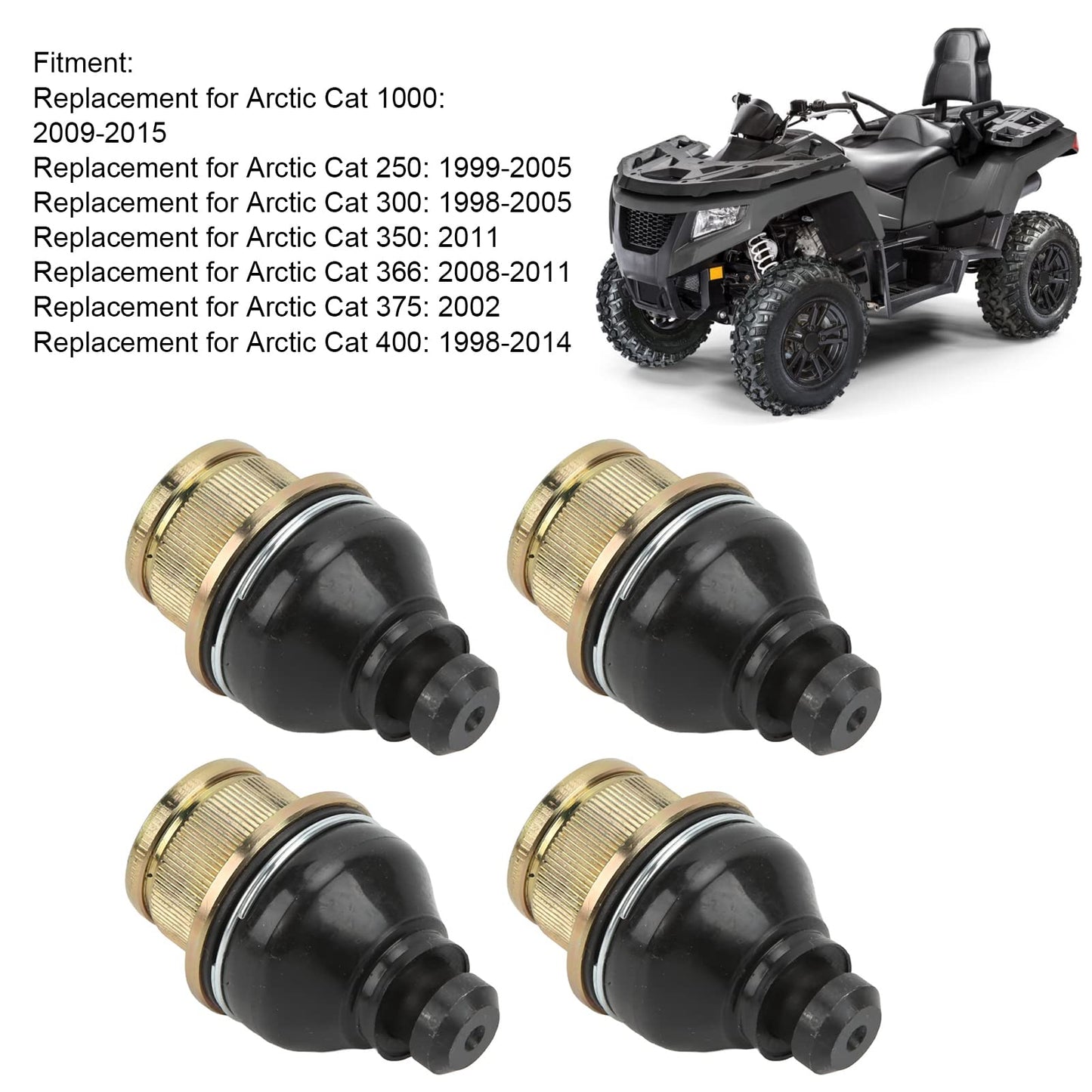 Acouto Ball Joint,4pcs ATV Ball Joint WE351032 CR Flexible for Arctic Cat 250 300 350 375 400 425