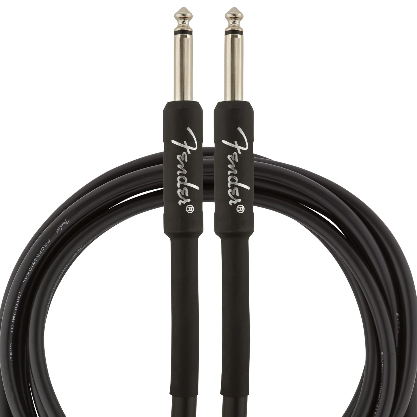 Fender Professional Series Instrument Cable, Guitar Cable, Guitar Accessories, Straight/Straight, Black, 15ft