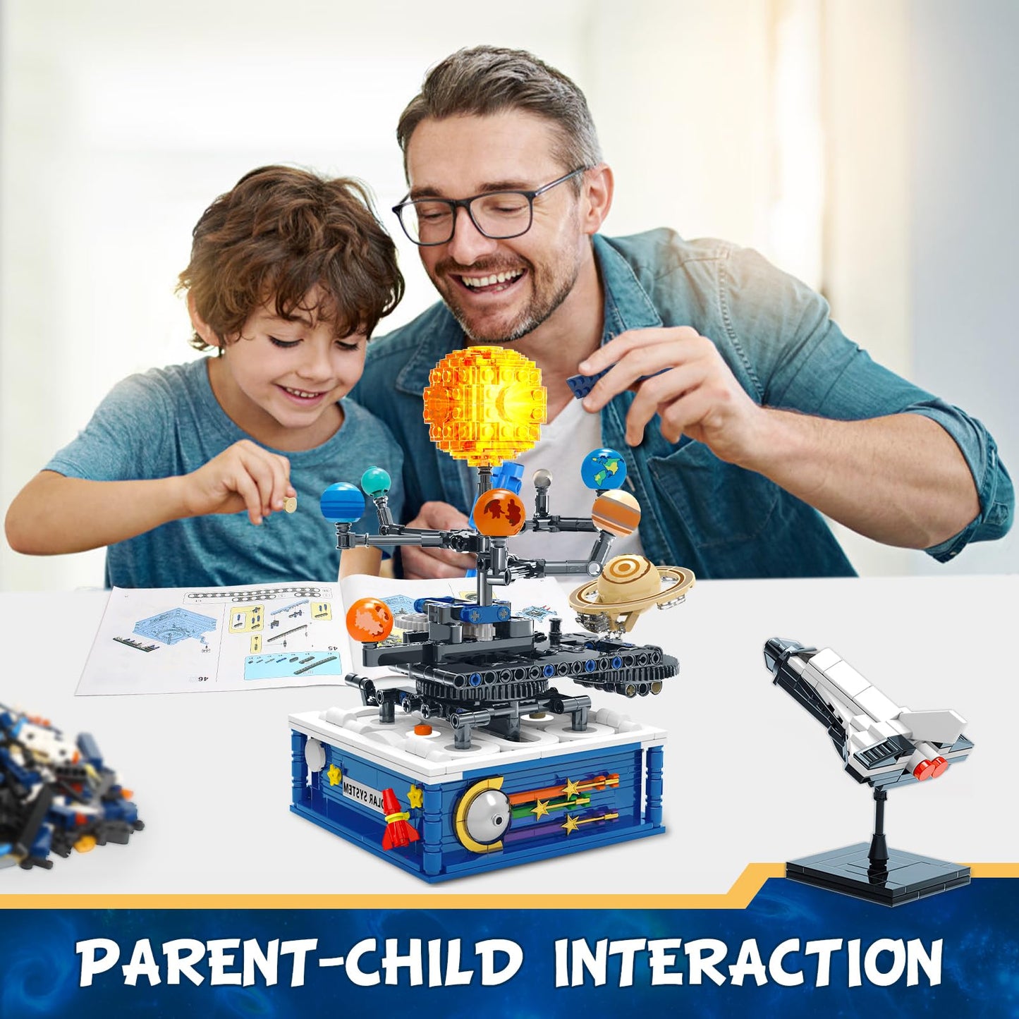 Sitodier Rotatable Solar System Building Blocks Set Toys for Boys Kids, 758pcs Bricks Space Exploration Building Toy, Nice Gifts for Boys Kids Ages 8 9 10 11 12 13 14
