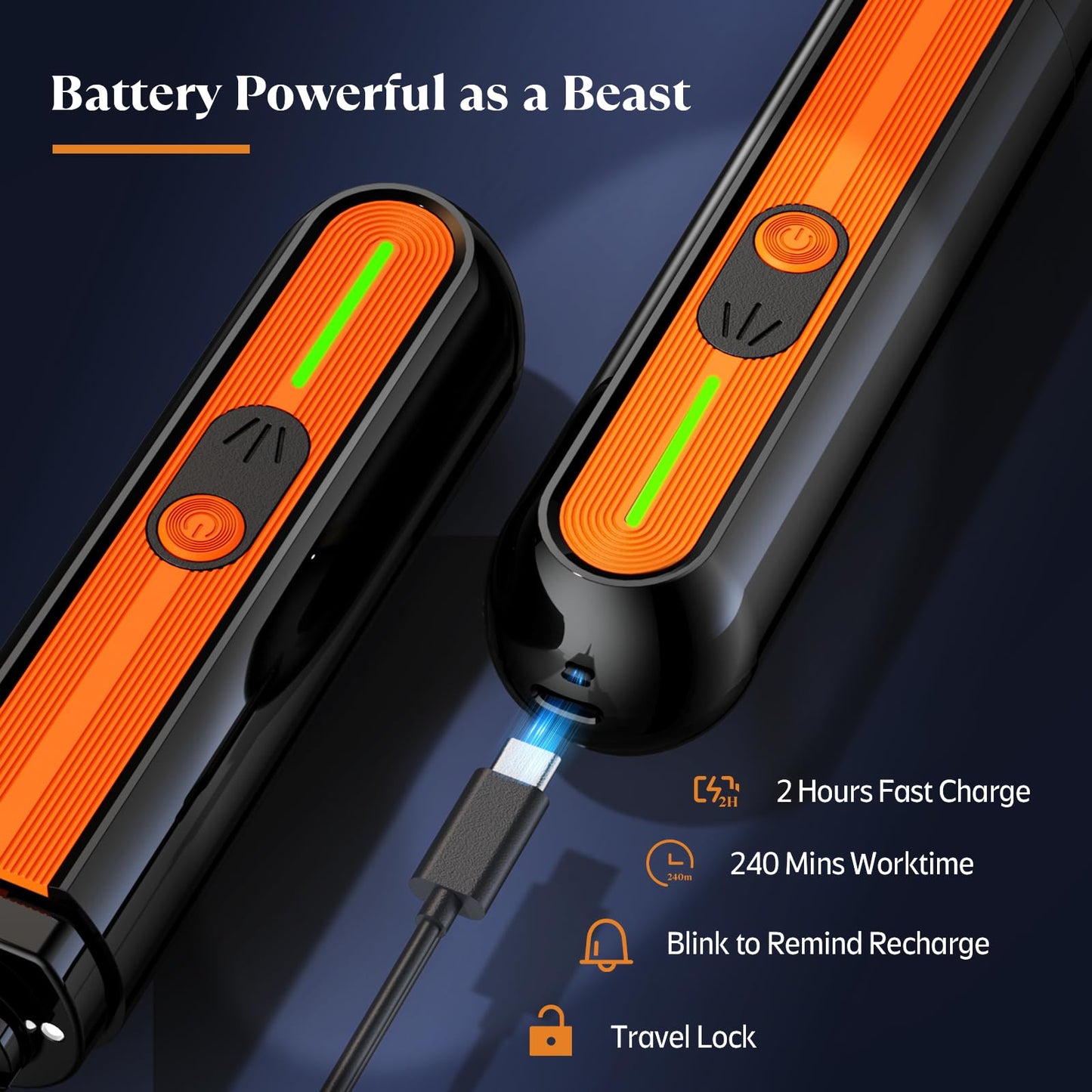 YABIFE 4-Lights Dog Nail Grinder, Easy Quick Locate Dog Nail Trimmers, for Puppy Paw Toenails or Pets from Small, Medium to Large, with Travel Lock, Whisper Quiet, Heavy Duty 3 Speeds