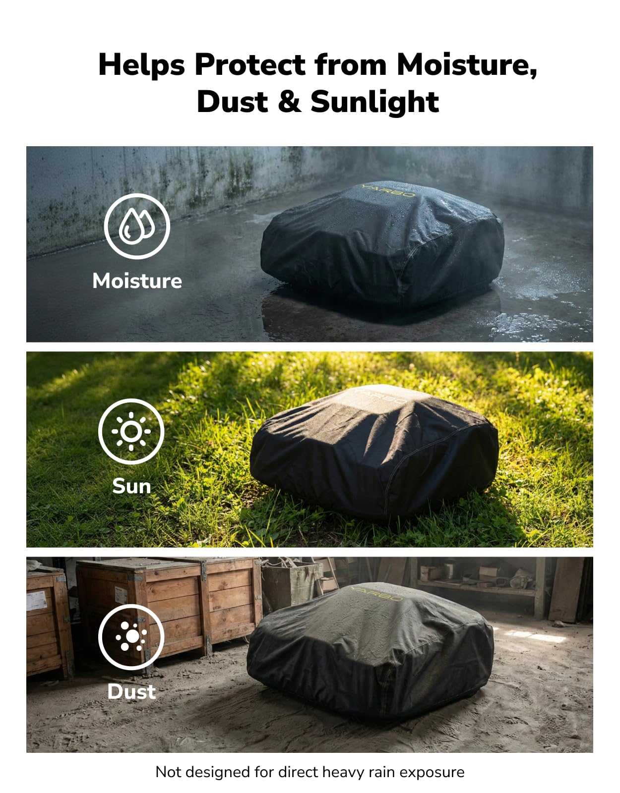 Yarbo Lawn Mower Module Cover – 100% Oxford Fabric Protective Cover, Custom Fit for Yarbo Lawn Mower Module, 69 × 60 × 37 CM