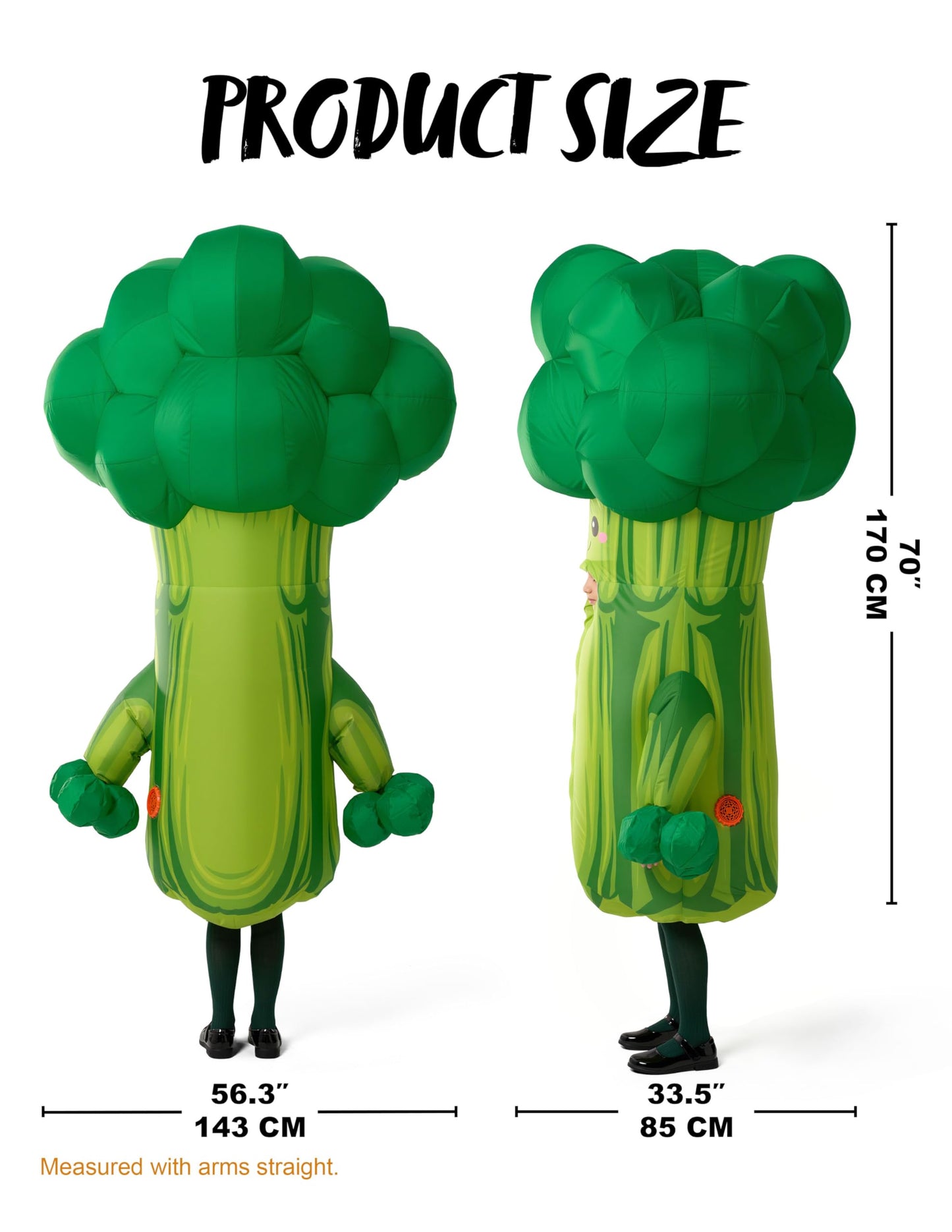Spooktacular Creations Kids Halloween Inflatable Costume, Broccoli Blow Up Costume for Halloween Cosplay Themed Party