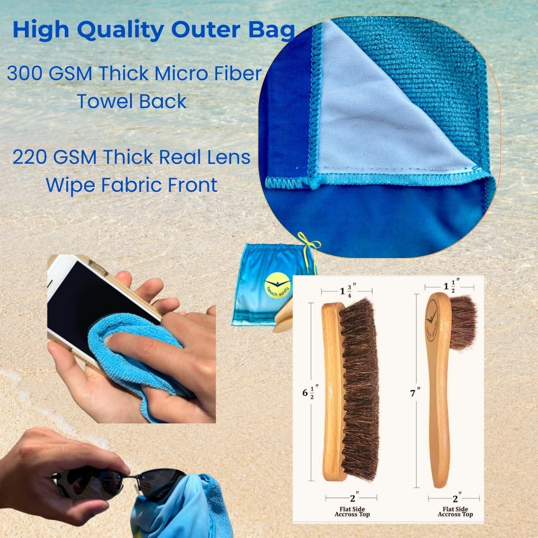 Sand Remover for Beach, Set of 2, Sand Brush for Beach Feet, Ocean & Lakeside Sports Recreation, Beach Accessories, Surfing Accessories and Volleyball Sand Free - Eco Friendly