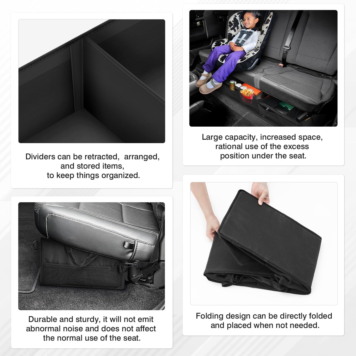 Cacartist Truck Under Seat Storage Custom Fit for Ford F150 SuperCrew Cab 2015-2025 & F250 F350 F450 F550 Crew Cab 2017-2025 Under Bench Storage Accessories Organizer Underseat Storage Bag