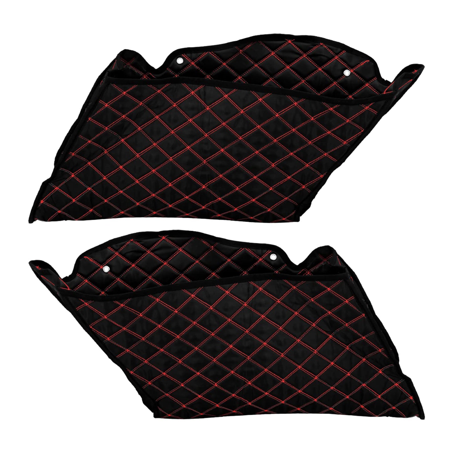 HDBUBALUS Stretched Saddlebag Liners Inserts Compatible with Harley 2014-2023 1 Pair (Red Stitching, for 4'' Saddlebag)