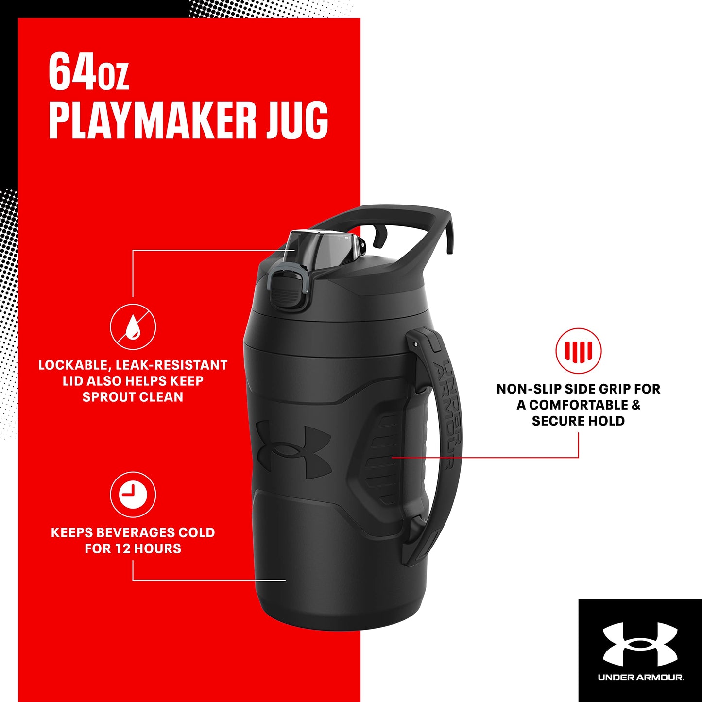 Under Armour UA70020-60322-OSFA UA 64oz Playmaker Jug Breeze Blue/Black OSFA