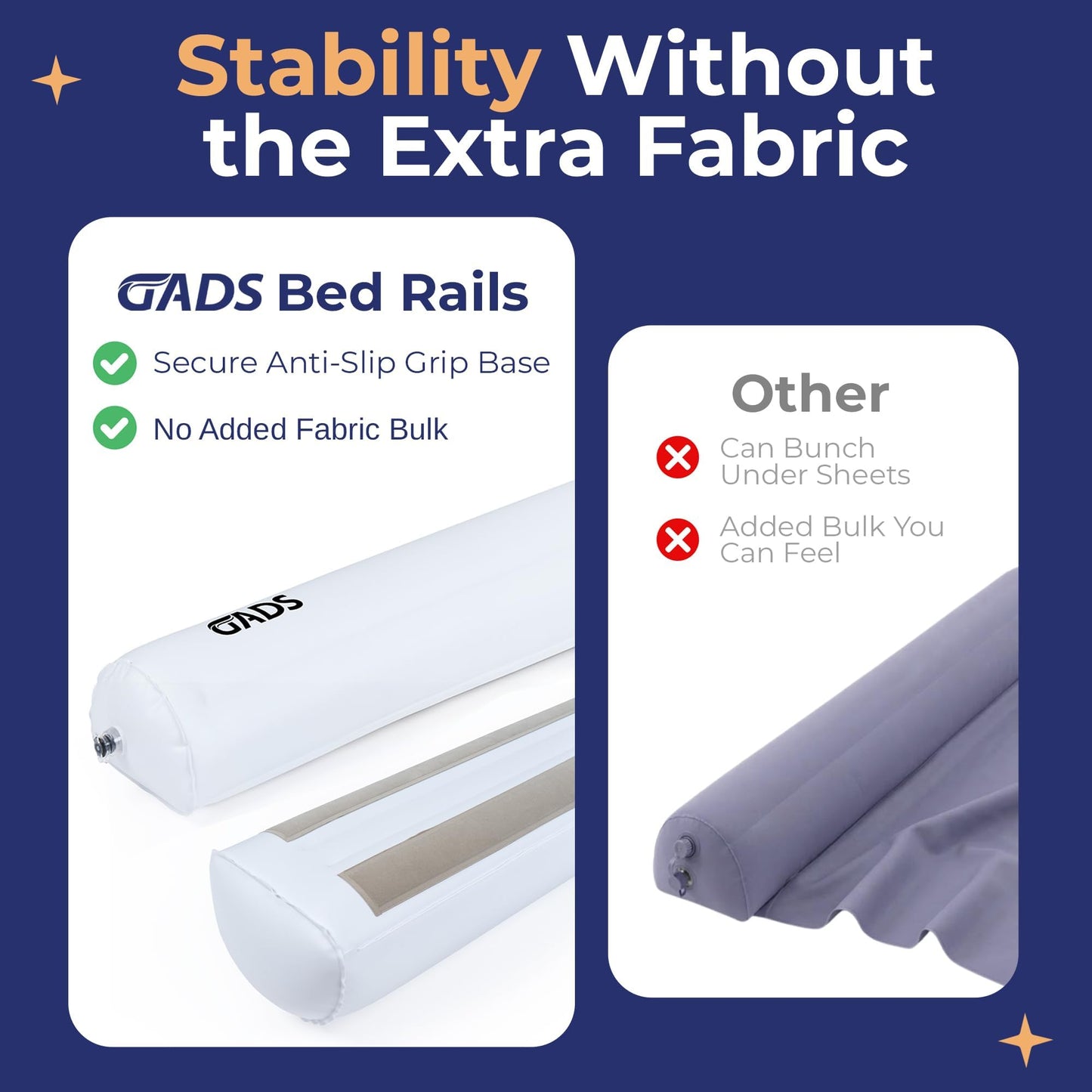2-Pack Inflatable Bed Rails for Toddlers - Secure Travel Bed Bumpers - Bed Guard for Kids - Blow up Bed Rails for Twin, Full, Queen, King Size Beds