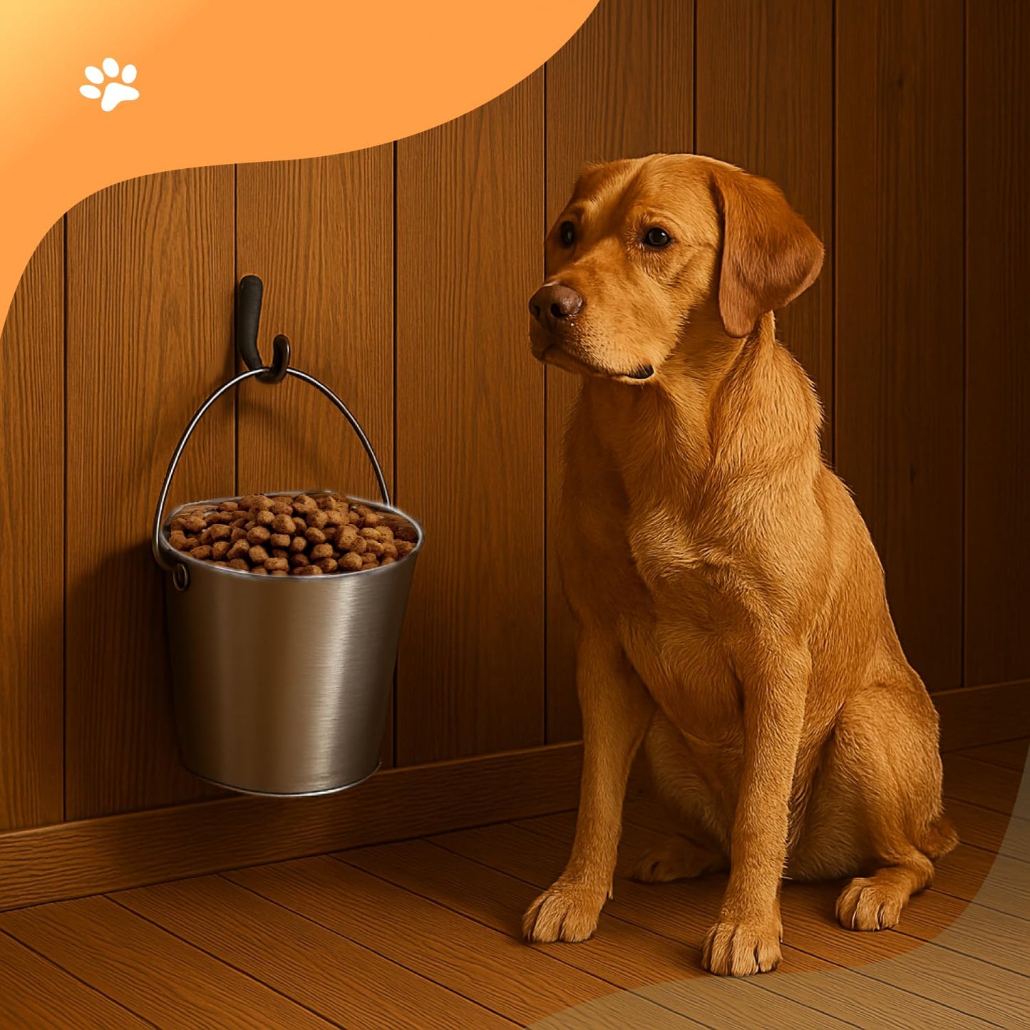 Advance PET Products 6 Quart Heavy Duty Stainless Steel Flat Side Bucket | Durable Food & Water Pail for Dogs, Cats, Kennels, Cages and Critter Crates | Multi-Purpose Bucket