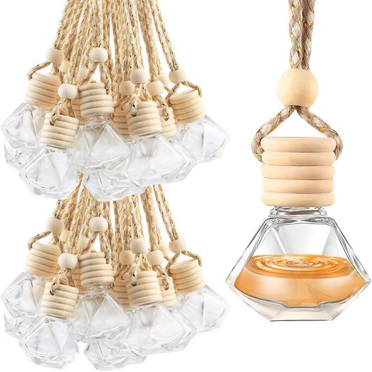 100pcs Hanging Car Air Fresheners, Aroma Diffuser, Glass Car Perfume Bottles, Empty Aromatherapy Scent Fragrance Interior Accessories for Cars, Rvs, Campers, Home, Toilet, Closet, Offices