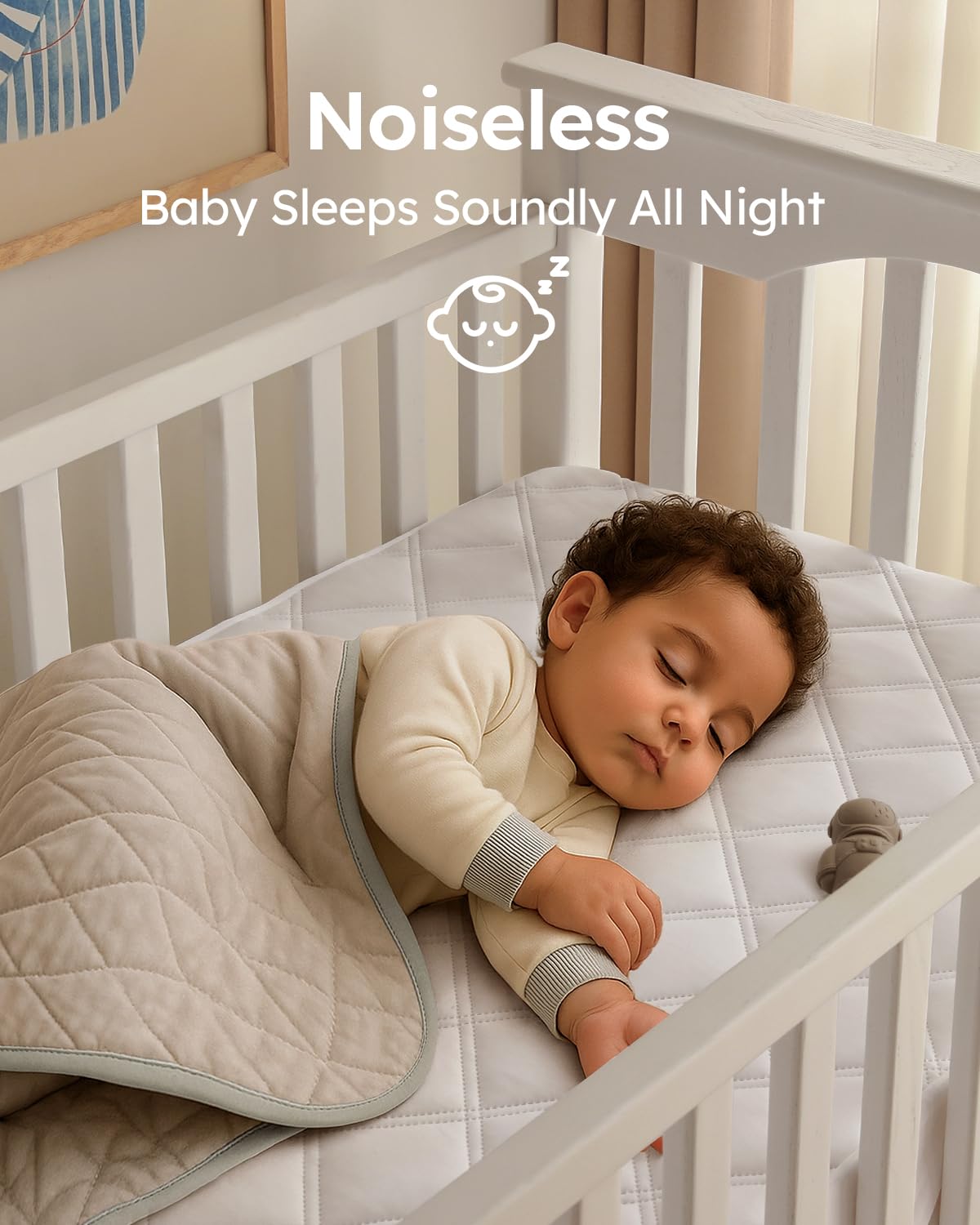 Yoofoss 2 Pack Waterproof Crib Mattress Protector, Quilted Fitted Crib Mattress Pad, Ultra Soft Breathable Toddler Mattress Protector Baby Crib Mattress Cover Breathable and Hypoallergenic(52''x28'')