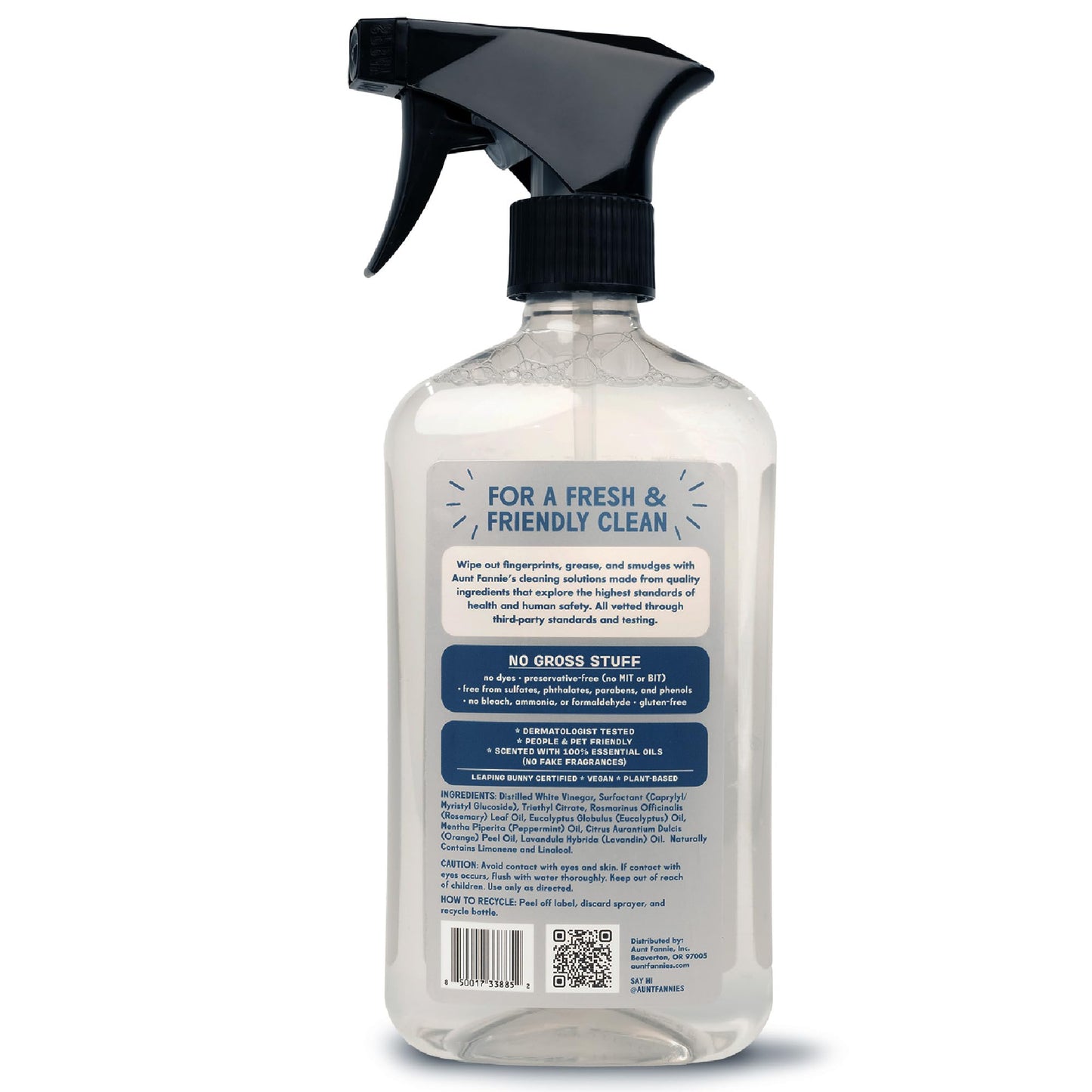 Aunt Fannie's Stainless Steel Spray Cleaner, Powered by Vinegar, Fingerprint and Residue Remover for Refrigerator, Dishwasher, Oven, Grill, Sink, Stovetop, and Other Appliances, Pack of 3