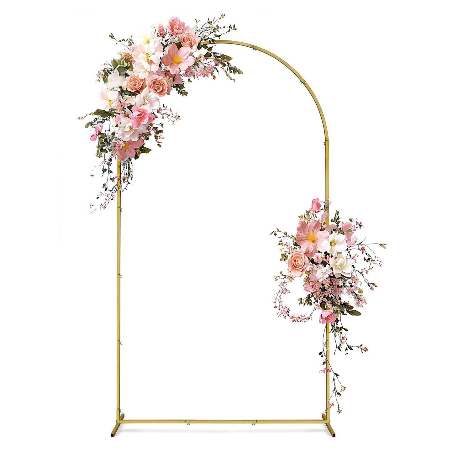 7.2 FT Wedding Arch Backdrop Stand Metal Wedding Arches for Ceremony, Gold Balloon Arch Stand for Wedding Birthday Party Baby Shower Decoration