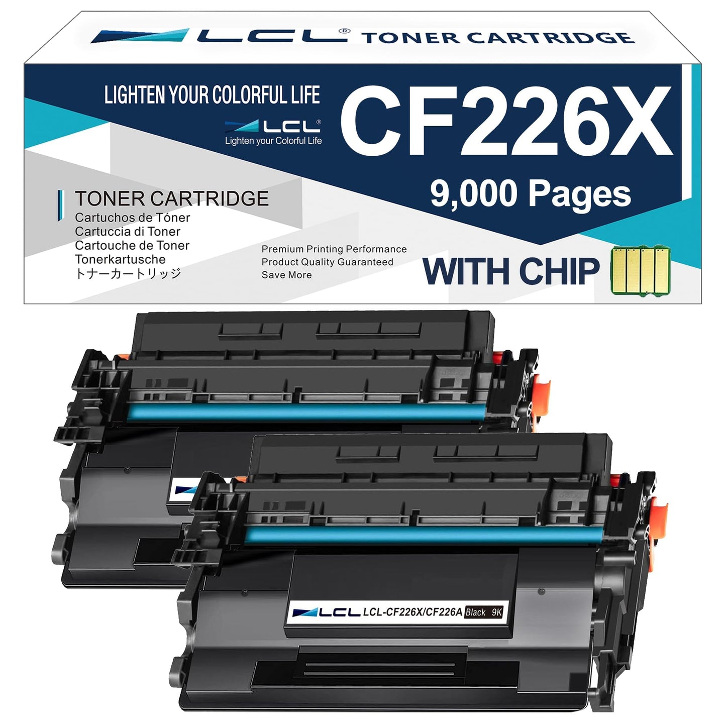 LCL Compatible Toner Cartridge for HP 26X CF226X CF226XD High Yield (2-Pack,Black) for HP LaserJet Pro M402 M402n M402d M402dn M402dne M402dw MFP M426 M426dw M426fdn M426fdw