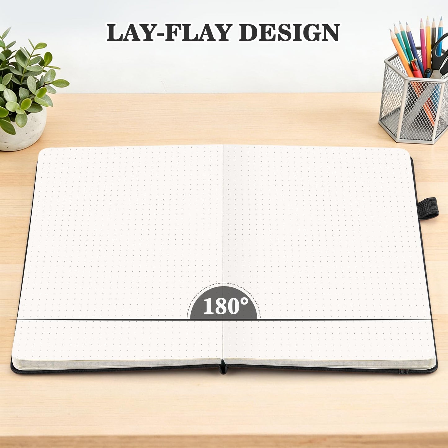 Bullet Dotted Journal Notebook 8 Pack: 160 Pages Per Pack, A5 Medium Size(5.75" × 8.38"), 120 GSM Thick Paper, Leather Dotted Notebook, Hardcover Dot Grid Notebook, Dot Journal for Wrting, Gift