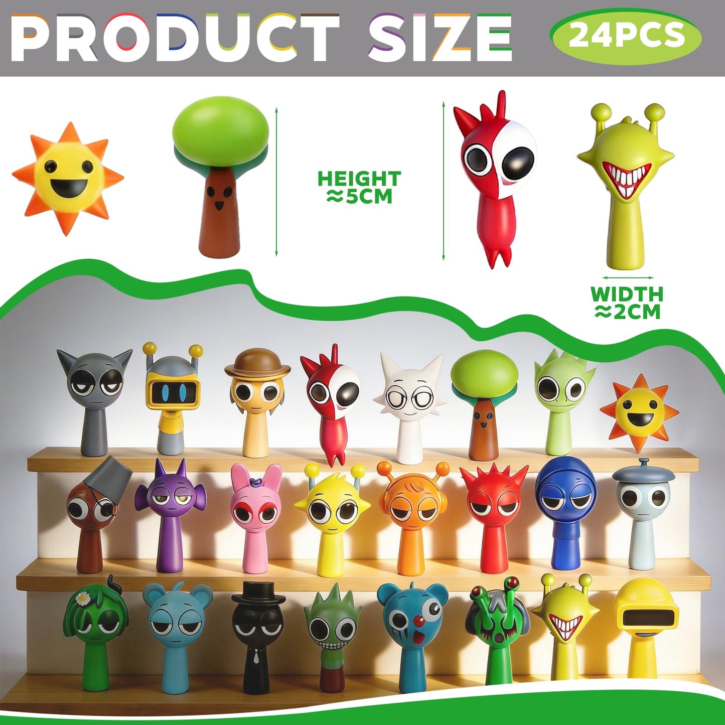 Sprunki Action Figures,24pcs Sprunki Toys for Kids and Adult