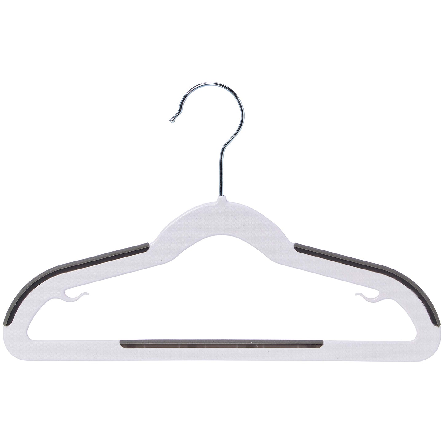 Amazon Basics Plastic Kids Clothes Hangers, Non-Slip 30-Pack, White and Black, 12.8 L x 8 W x 0.2 T inch