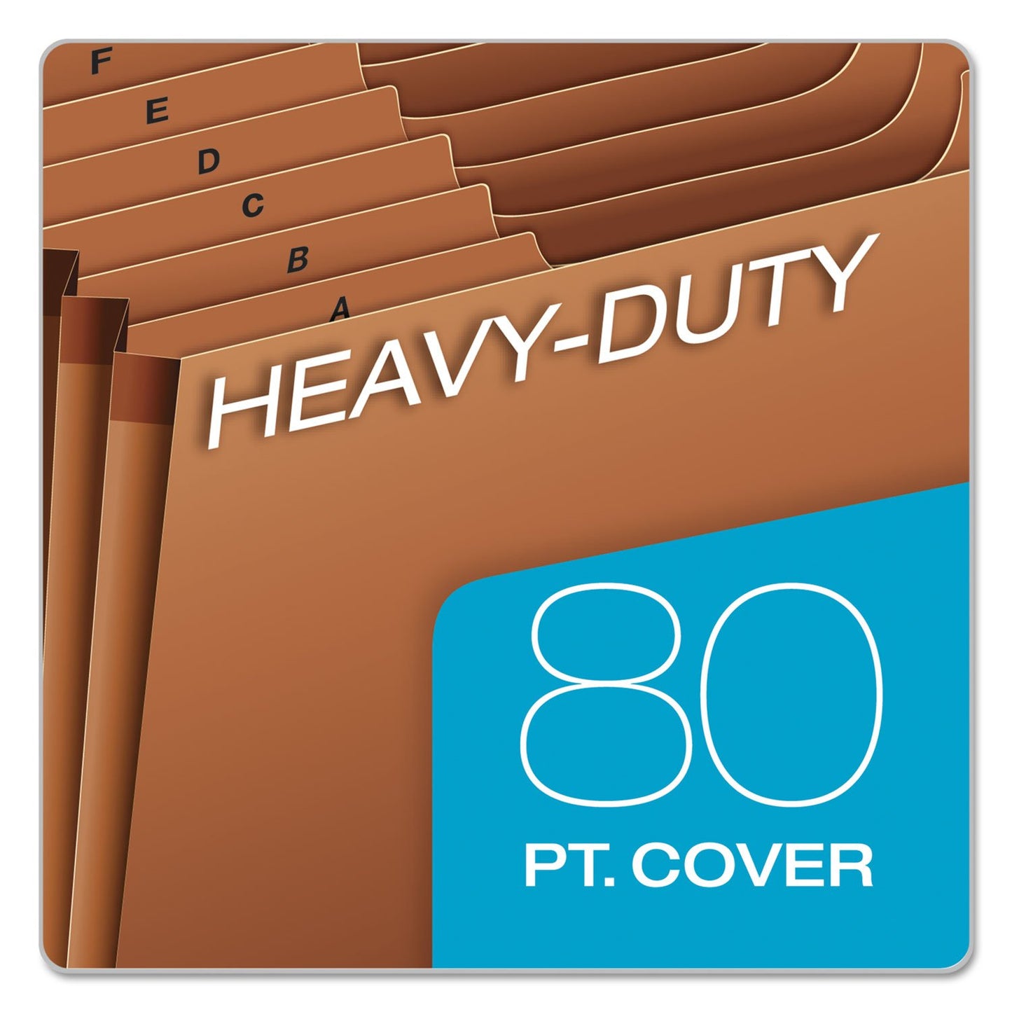 Globe-Weis Heavy Duty Expanding File, 21 Pockets, Open Top, A-Z, 1/3 Cut Tabs, Legal, Brown (R219AHD)