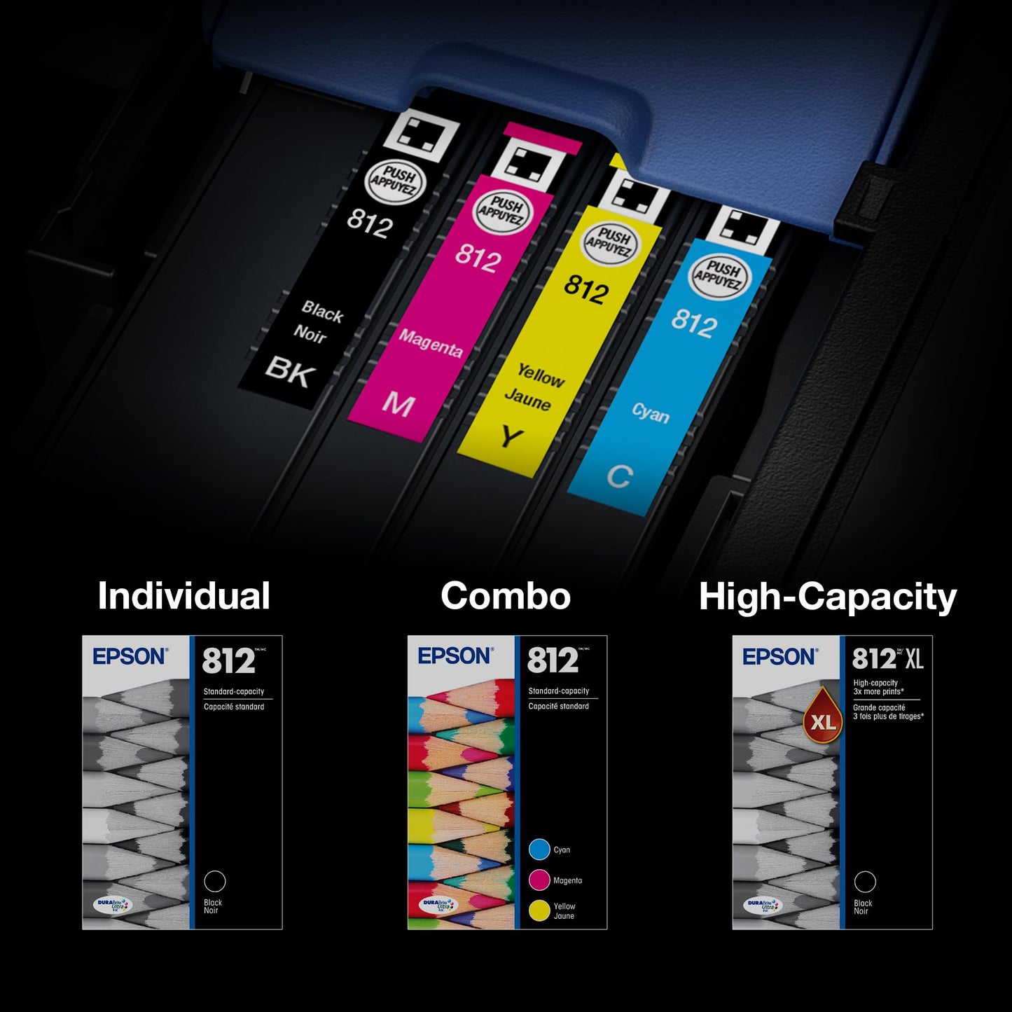 EPSON 812 DURABrite Ultra Ink High Capacity Cyan Cartridge (T812XL220-S) Works with Workforce Pro WF-7310, 7820, 7840, EC-C7000