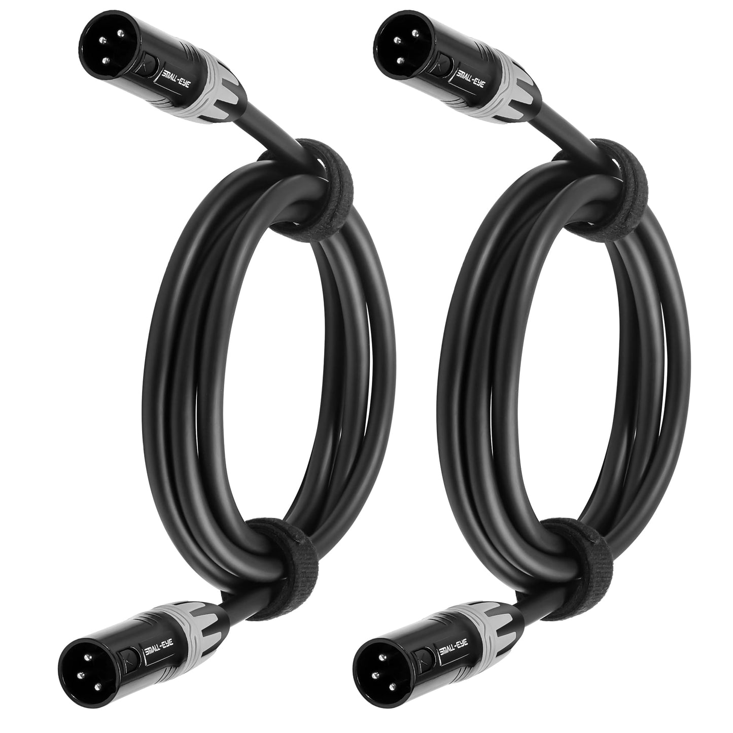 SMALL-EYE XLR Cables 25 Feet 3-Pin XLR Male to Male Microphone Cables Pro Grade 22 AWG (OFC) Balanced XLR Patch Cables- 2 Pack