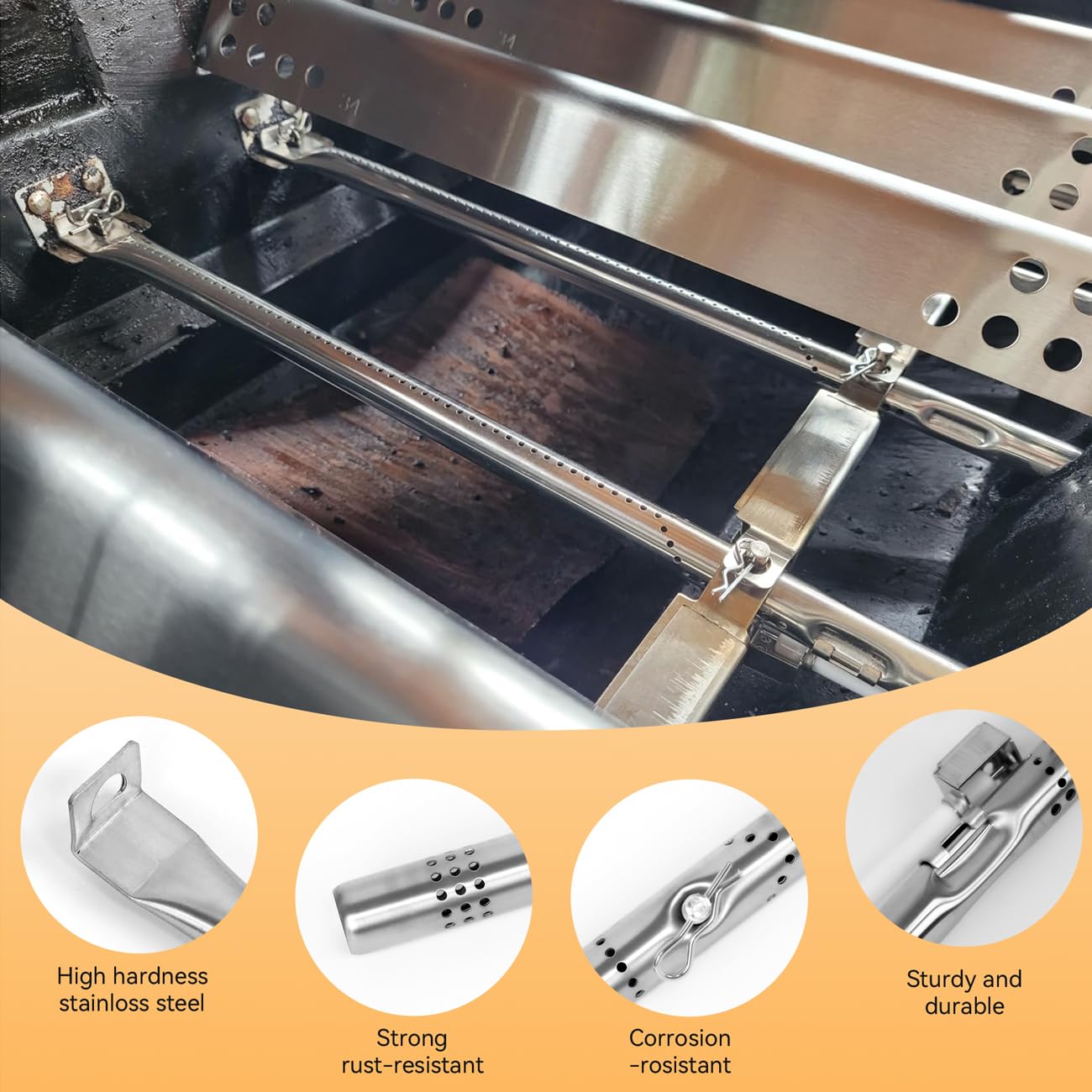 463276517 6-Burner Grill Replacement Parts for Charbroil Performance 6 Burner 463244819 463277918, 5 Burner 463347519, 4 Burner 463342119, G470-5200-W1 Burner, 470-0004-W1A Heat Plate, Crossover Tube