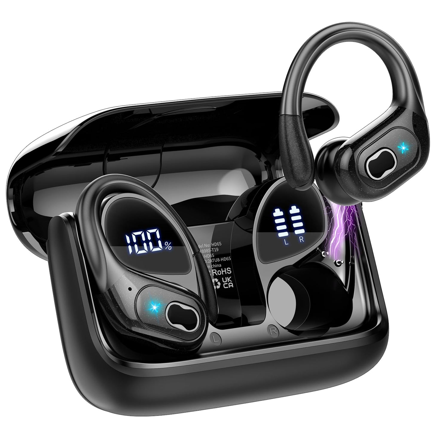 AI Language Translation Earbuds Real Time, 75H Bluetooth 5.4 Translator Earbuds with 164 Languages/7 Translation Modes, 3-in-1 Translator Headphones with ENC Mics & APP for Study/Business, Dark Black