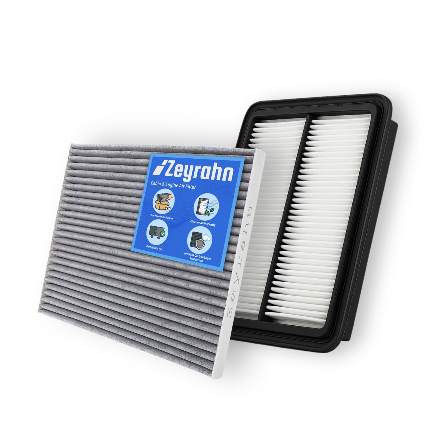 Zeyrahn Cabin & Engine Air Filter Kit for Nissan Rogue 2014-2020, Rogue Sport 2017-2022, Qashqai 2017-2023