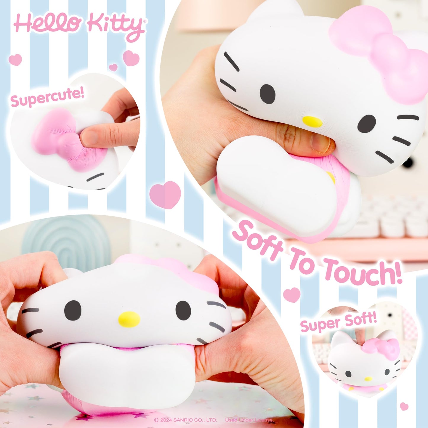 Hamee SquiSHU Buddy Hello Kitty and Friends Hello Kitty, Cute Birthday Gift, Official Merchandise, Toys for Kids & Adult, Model Squishy for Collectors