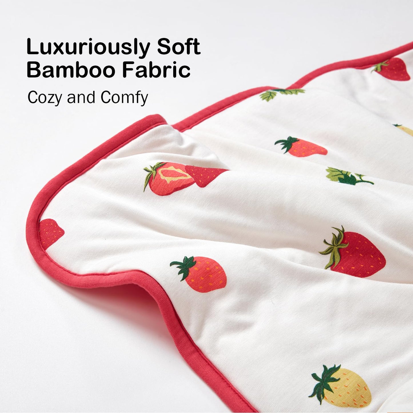 BubblePanda Rayon Made from Bamboo Baby Blanket for Boys Girls Neutral Soft Crib Blanket Toddler Quilt Comforter Newborn Nursery 30 x 40 Inch Strawberry
